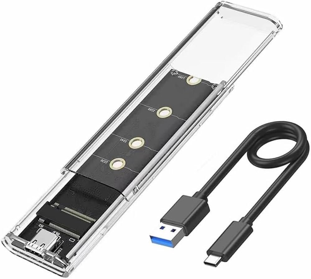 2 in 1 M.2 NVMe NGFF SSD Enclosure USB 3.1 Type-C Portable External SSD Case